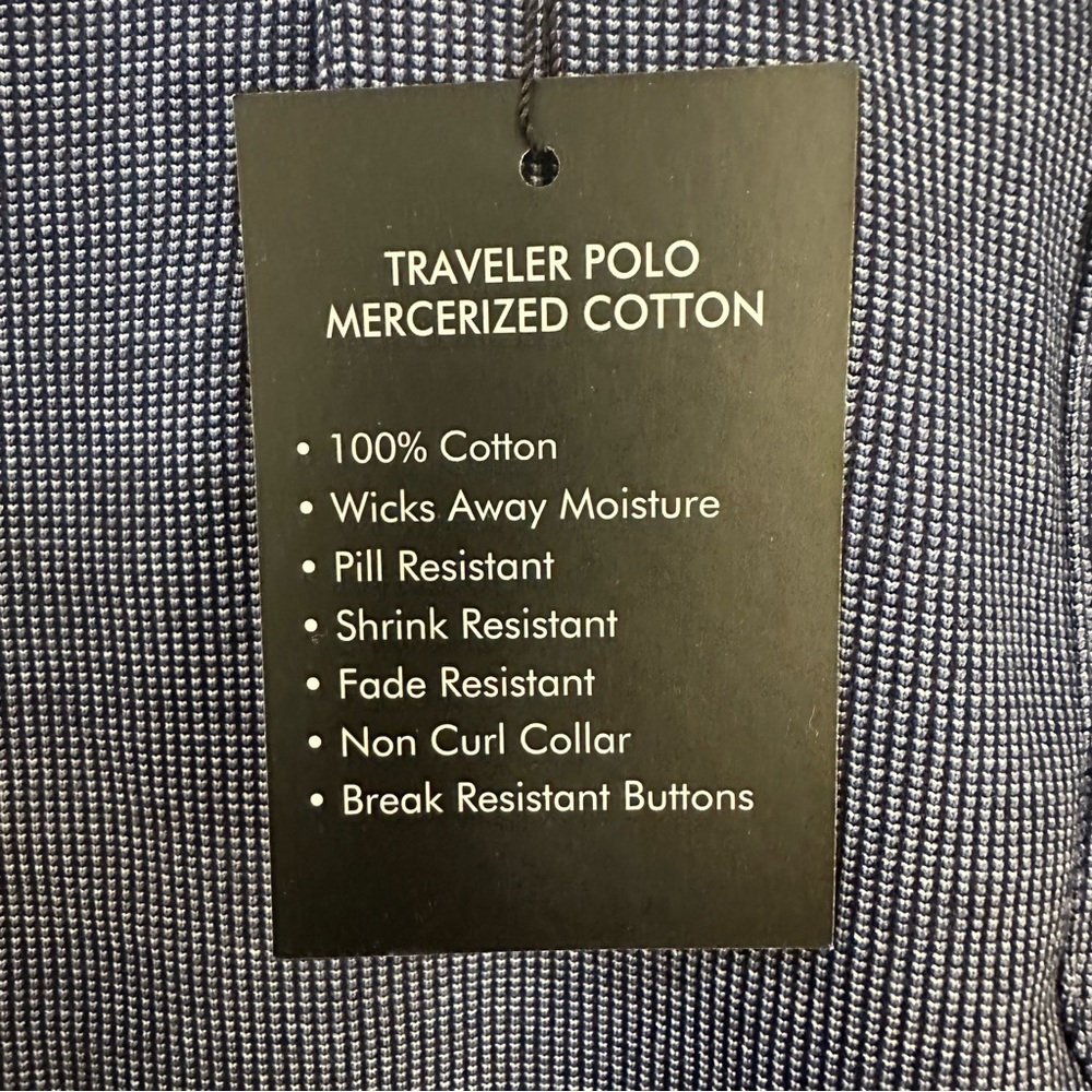 Jos A Bank Travelers Collection Blue Checkered Men’s Polo Size Large NWT - Picture 5 of 9
